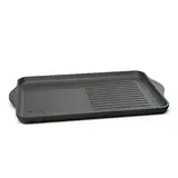 Große Aluguss Grillplatte Induktion 49x29 cm I Beschichtete Bratplatte Induktionskochfeld I Grill Grillaufsatz für Herdplatte I Herd Plancha antihaft I Induktionsfähige Grillpfanne I Steakpfanne
