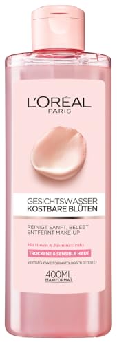 L'Oréal Paris Gesichtswasser für Frauen: befreit die Haut von Unreinheiten und sorgt für eine reine, weiche und frische Haut mit Rosen- und Jasminextrakten, Kostbare Blüten, 1x 400ml