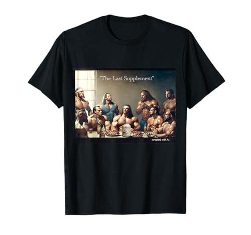 Gym tees 'The Last Supplement' lustiges Bodybuilding-T-Shirt-Design T-Shirt (Unisex-Erwachsene, Schwarz, S)