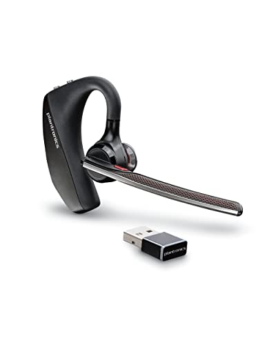 Poly Voyager 5200 UC Wireless Headset & Ladestation (Plantronics) - Einohr Bluetooth-Headset (Mono) mit Mikrofon mit Geräuschunterdrückung - Verbindung zu Handy/Mac/PC über Bluetooth