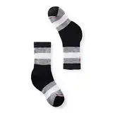 Smartwool Unisex-Youth Kids' Hike Full Cushion Striped Crew Socks, Black, S