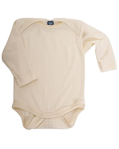 Cosilana, Baby Body Langarm, 70% Wolle, 30% Seide (Natur, 74-80)