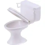 Babypobe Toilette Mini Toilettenpuppe Haus Badezimmer Toilettenspielzeug 2pcs 1:12 weiße Puppenhaus Toilettenpuppenhaus Badezimmer Möbel Mini Toilette Spielzeugkuchen -Top für Puppenhauszubehör