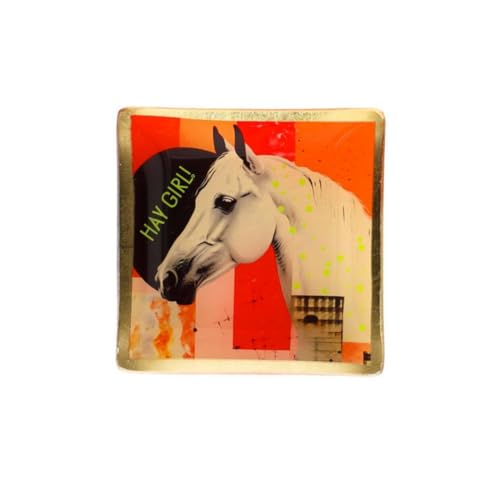 Gift Company - Teller, Glasteller - Love Plates - Glas - Motiv: Hay girl! - Farbe: mehrfarbig - Maße: 10 x 0,8 x 10 cm