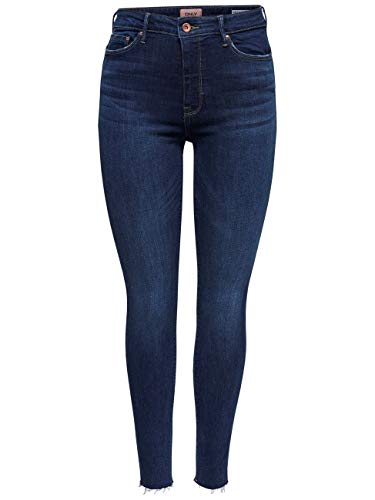 ONLY Damen High Waist Skinny Fit Jeans Lange Denim Stretch Hose ONLPAOLA Basic Röhrenjeans Cotton Pants, Farben:Blau, Größe:XL / 30L