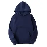 KOG Hoodie für Damen Baumwolle Hooded Sweatshirt Einfarbige Sweatshirt mit Kapuze Elegant Pullover Oberteile Langarmshirt Vintage Frauen Warm Große Größen Hoodies Outlet Angebote Marine S