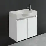 Alpenberger Waschtisch mit Unterschrank 55 cm Breit | Waschbecken mit Unterschrank Bad Möbel Modern Set | Kleines Waschbecken Gäste WC Möbel | Waschbeckenunterschrank Weiß Badezimmermöbel