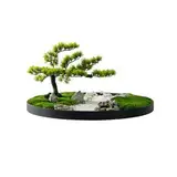 CYKD-777 Bonzai bäume/Topf Pflanze Licht Luxus Floral Hotel Tisch Simulation Baum Ornamente Runde Tisch Center Drehen Dekorative Chinesische Grün Ornamente künstlicher Bonsai