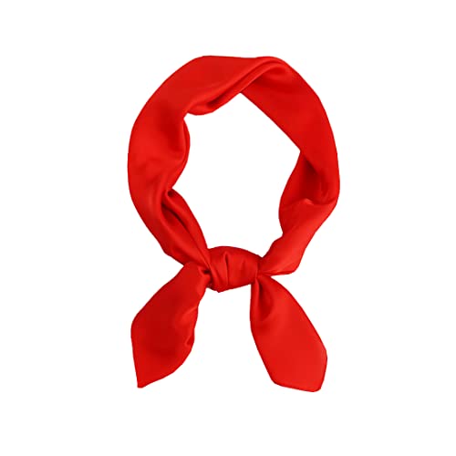 KOOYOL Damen Seidentuch Seide Leicht Seidenschal Bandana Halstuch Kopftuch Elegante Schal Tuch Geschenk für Frauen, rot G#