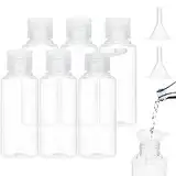 BillyBath Reiseflaschen zum Befüllen 100ml, 6 Stück Liquid Flaschen zum Befüllen mit 2 Kleinem Trichter, Transparente Plastikflaschen Kosmetikflascher Duschgel Behälter Flasche Set für Shampoo Lotion