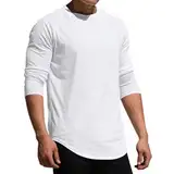 PTLLEND Herren Langarmshirt Sport Herren Tanz Hemd Hemd Hellgrün Herren Hemd Herren Kariert Langarm Herren Freizeithemd Hemd Holzfäller Herren Herren Hemd Vintage (Weiß,XXL)