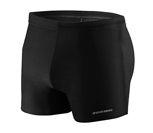 sesto senso Herren Badehose Eng Schwimmhose Enganliegende Bademode Swimming Shorts BD 313 M Schwarz