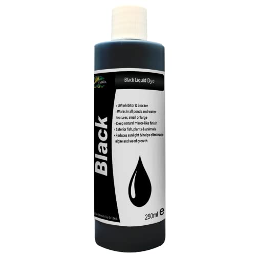HYDRA Flüssiger schwarzer Farbstoff, 250 ml, behandelt bis zu 1063 Liter für Wasserspiele und Brunnen (drinnen und draußen).