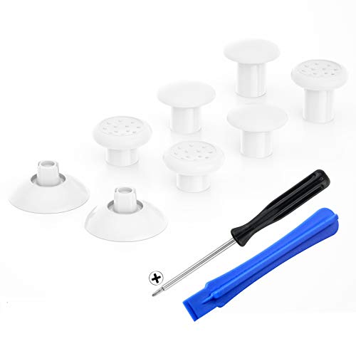 eXtremeRate Thumbsticks Kompatibel mit ps4 und Kompatibel mit ps5 Controller,Ergonomischer Analogsticks Analog Sticks Aufsätze Ersatz für ps4 Joy-Sticks für ps5-Weiß[ThumbsGear]
