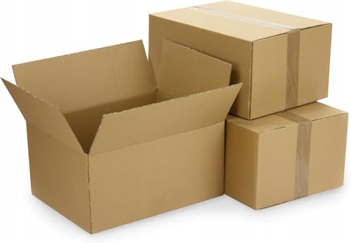 WePack 25 Stück Faltkarton 230x160x200 mm Versandkarton E-commerce Karton 1-Wellig 400G Braun Kartonage Verpackung Postkarton Versandschachtel Paket Päckchen