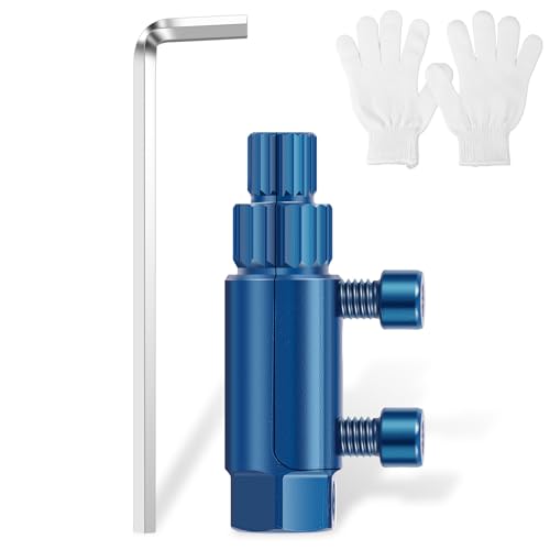 Pipe Extractor Stahl 75mm Broken Faucet Removal Tool Einstellbare mit Umgekehrter Rillenkonstruktion Rostfrei Broken Pipe Thread Extractor zum Entfernen von Rohren Bolzen Muttern (1 x Blau)