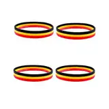 ITECHNIK Deutschland Silikon Armbänder Fanarmband Fanartikel Armband Silikonband Band Deutschland zu WM Weltmeisterschaft - Perfekt Als Fußball Fan Souvenir - schwarz, rot, Gold