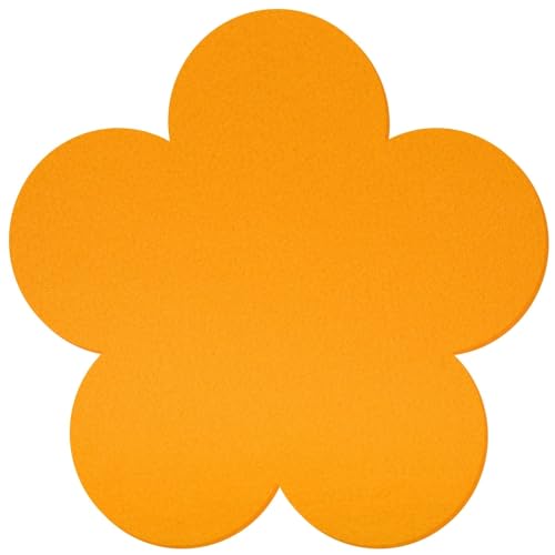 Gelber Filz Untersetzer Blume V2 - Deko Basteln 3-60 cm, Pack mit:1 Stück, Höhe x Breite:24x24cm