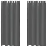 vidaXL Voile-Vorhänge mit Ösen, 2 Stück, Dunkelgrau, 140 x 245 cm, Netzvorhang, transparenter Vorhang, Voile für Fenster, Fensterbehandlung