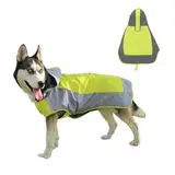 Hunderegenmantel mit Kapuze, Verstellbarer Regenmantel Hund, Wasserdicht Hundemantel, Regenjacke Hund mit Reflexstreifen für Kleine Mittelgroße und Große Hunde (3XL)