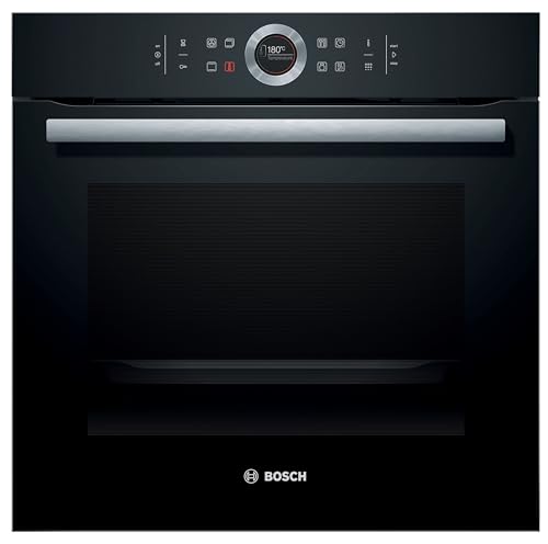 Bosch HBG675BB1 Serie 8 Einbau-Backofen, 60 x 60 cm, Made in Germany, Pyrolyse Selbstreinigung, AutoPilot 10 Automatikprogramme, 4D Heißluft Backen auf 4 Ebenen, TFT-Touchdisplay, Schnellaufheizung