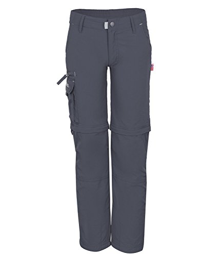 Trollkids Quick-Dry Zip-Off Hose Oppland Slim Fit, Dunkelgrau, Größe 164