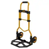 VITO Faltbare Sackkarre | 80kg Tragkraft | Handkarre zum klappen - Transportkarre | klappbar | Tragkraft 80 kg | robuste Sackkarre | große Schaufel | Stapelkarre mit Vollgummi-Bereifung VICTD80