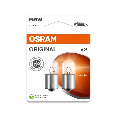 OSRAM ORIGINAL LINE 12V, Lampen mit Metallsockeln, R5W, Doppelblister, 2 Lampen, white