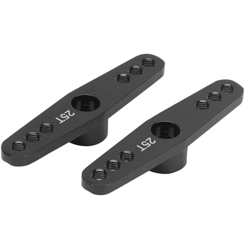 2Pcs 25T Servo Arm, Aluminiumlegierung Servo Horn Servo Arm 1/10 Rc Auto DIY Modifizieren Servo Zubehör Lenkarme, Für Modellauto Roboter Boot Flugzeug (Schwarz)