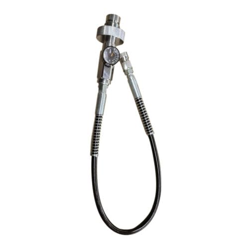 Queeucaer Paintball PCP Füllstation Ladekit 300bar / 4500PSI Din Luft Refill Adapter G5/8", mit kompaktem, abgedichtetem 4500psi-Manometer, Entlüftungsventil und Schlauch