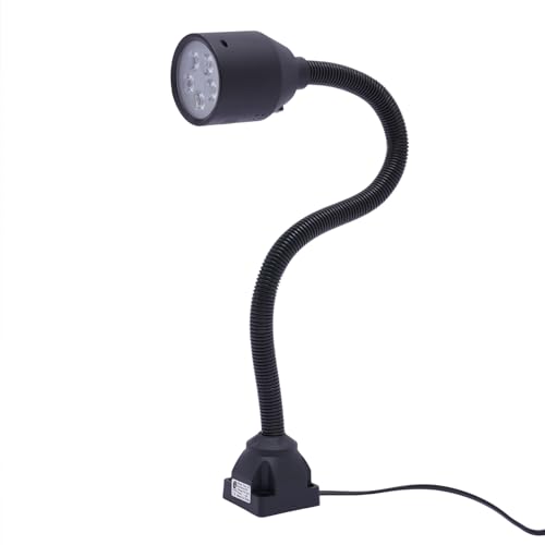Led Arbeitsleuchte Schwanenhalst 5W LED Drehmaschine Lampe mit Festem Sockel CNC-Werkzeugmaschinenleuchte für Drehmaschine Cnc-Fräsbohrmaschine Nähmaschine Industrielle
