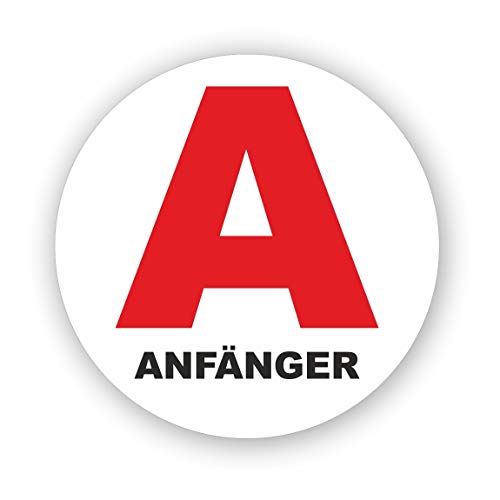 Anfänger Fahrzeug-Magnet rotes A Symbol I 15 cm Rund I Fahranfänger Kennzeichnung A-Plakette International I kfz620