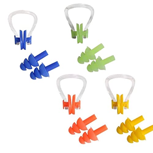 Teegxddy 12 PCS nasenklammer schwimmen nasenklammer schwimmen kinder nose clip schwimmen nasenklammer nasenklammer kinder ohrstöpsel schwimmen kinder ohrstöpsel schwimmen silikon (4 set)