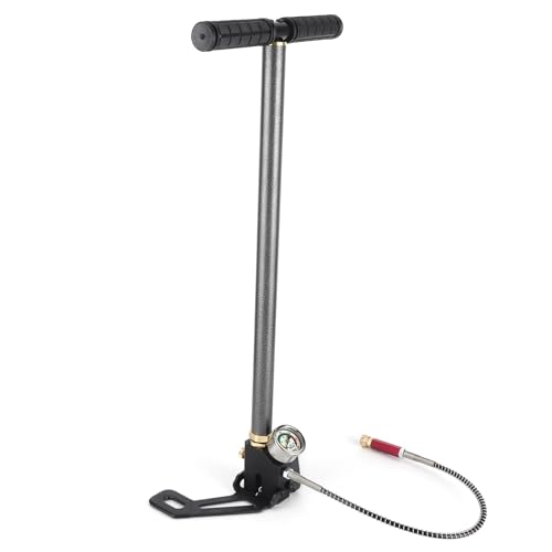 3-stufige Hochdruck-Handpumpe, 6000 Psi, Wolframstahl für PCP-Luftgewehr-Bootsreifenball (ölfreie Version) mit O-Ringen, für Autoreifen
