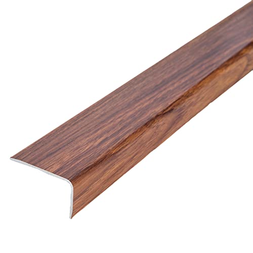 Treppenkantenleiste, Treppenkantenleiste, Vinylbodenbelag, Zierleiste, Holzmaserung, Treppenstufen, Teppichkantenband, Profilleisten, L Form, Breite 35 mm, Brettschutz, Braun, 36 39 45 50