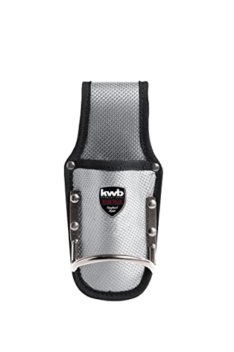 kwb Messertasche mit Hammerhalter aus strapazierfähigem Nylon - Ideal für Dachdecker und Zimmerer - Silber/Schwarz