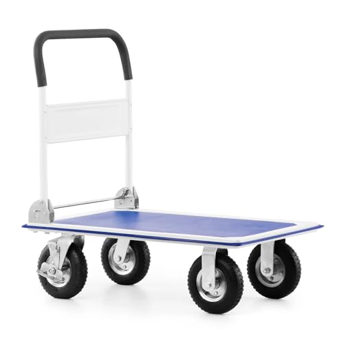 Pallit Carry-R Transportwagen klappbar 300kg Rollwagen mit lenkbarer Luftbereifung Anti-Rutsch Plattformwagen Transporthilfe Handwagen mit Feststellbremse