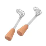 Mikinona Stampfer Mit Holzgriff-set Edelstahl Multifunktions-stampfer Für Kartoffeln Karotten Avocado Leicht Zu Reinigen