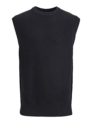 JACK & JONES Men's JORBRINK Vest Knit Crew Neck Strickpullunder, Black, M