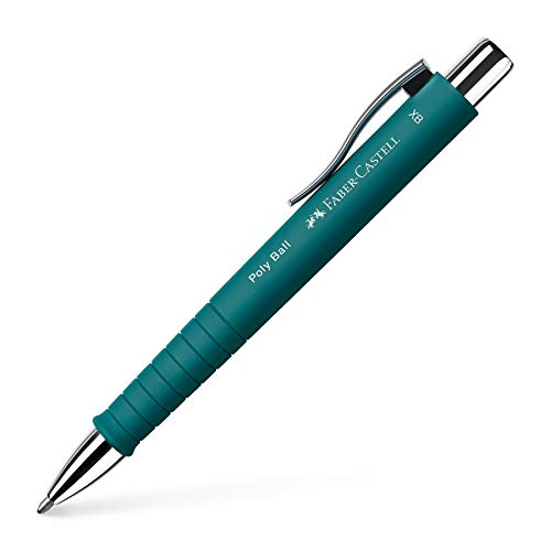 FABER-CASTELL 241167 - Kugelschreiber Poly Ball XB, emerald grün, 1 Stück, mit auswechselbarer Mine, dokumentenecht