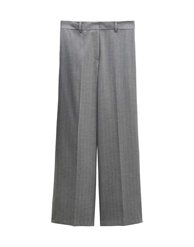 someday Damen Wide Leg Pants | Nadelstreifenhose Catsby Stripe Wide aus Viskose Mix Good Grey, 38