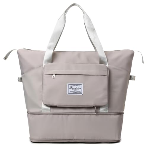 Cocoletti Reisetasche Für Handgepäck 40l, Cocoletti Wasserdicht Faltbare Reisetasche Mit Schuhfach Und Nassfach Für Reisen, Fitness, Alltag (Grau)