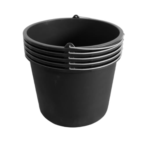 ViD® 5 Stück Mörteleimer/Betoneimer 20 Liter | Ø37 x 28 cm | Putzeimer/Zementeimer/Baueimer