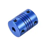 QUARKZMAN 1 Stück 5mm bis 6mm Aluminiumlegierung Wellenkupplung L25xD19 Flexibler Kuppler mit Schrauben für Encoder und Motoren, Blau