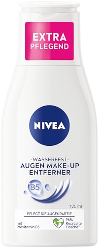 NIVEA Wasserfester Augen Make-Up Entferner (125 ml), sanfter Balsam mit Kamillen-Extrakt und Provitamin B5, entfernt selbst wasserfeste Mascara