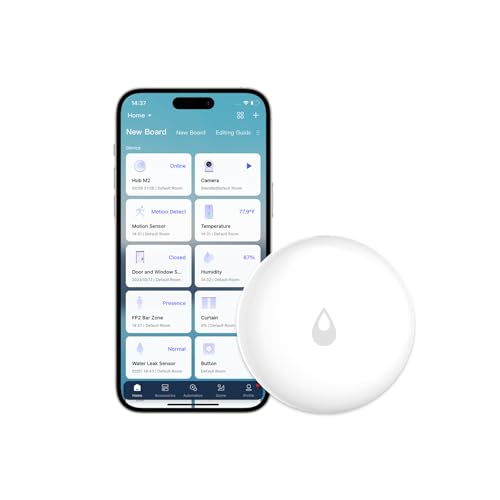 Aqara Wassermelder, Erfordert Aqara Hub, Wassersensor Drahtloser Flutdetektor für Alarmanlage und Smart Home, Wassermelder-Alarm für Küche, Badezimmer, Keller