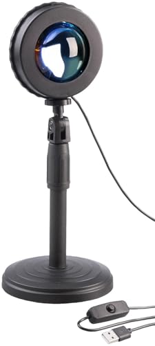 PEARL Deko Lampe LED: LED-Sonnenuntergangsleuchte, Teleskop-Ständer, USB (LED-Sonnenuntergangslampe, Sonnenuntergang Projektionslampen)