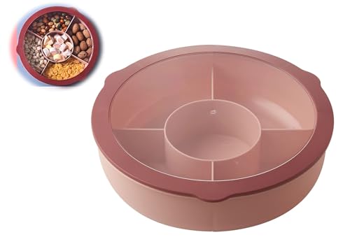 Lempefe Snack Schalen Dish süßigkeiten Box mit Deckel 28 × 8 cm (Kristallrot)
