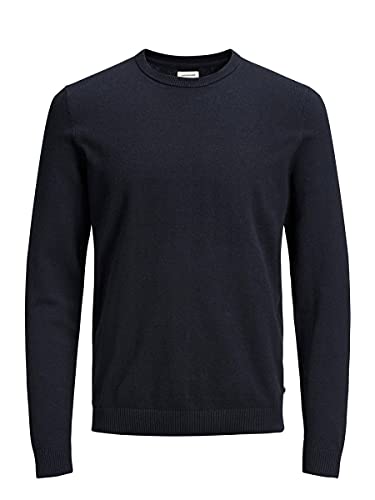 JACK & JONES Herren Basic Knit Crew Neck Pullover - Marine Blazer - XL