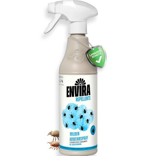 Envira Milben Abwehrspray 500 ml - Spray mit Langzeitwirkung gegen Milben & Hausstaubmilben - Milbenschutz für Matratzen - Mittel gegen Milben in der Wohnung